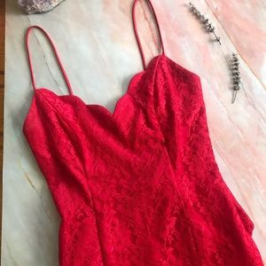 LA Glo Red Lace Dress A70